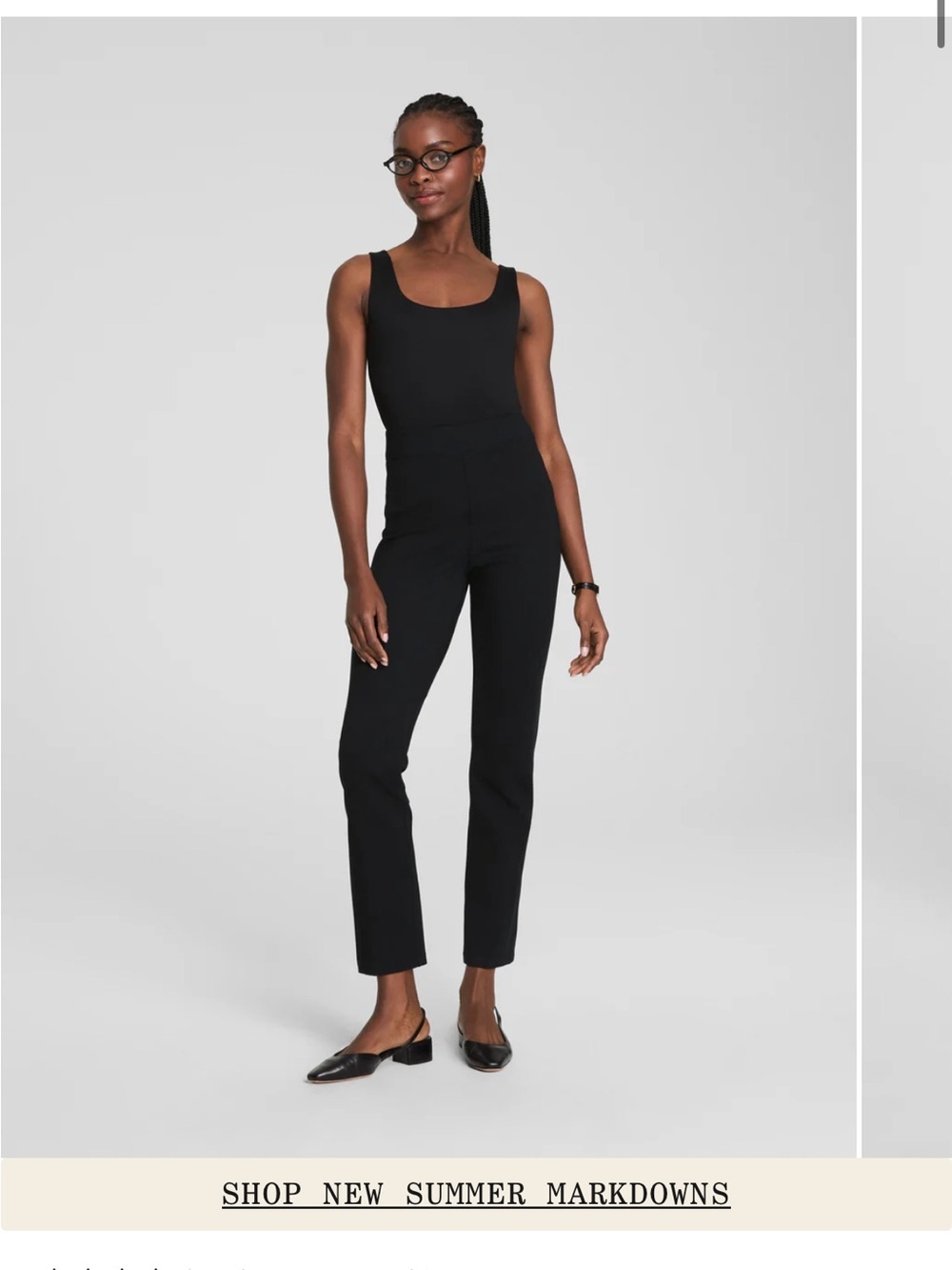 SPANX Black High-Rise pull on Straight-Leg Point pants